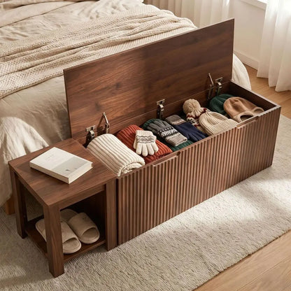 L Shaped Storage Bench, Modular Corner Dining Bench Seating, 63 Breakfast Nook Bench w Hidden Storage, Safety SoftClose Hinges,