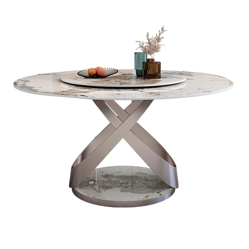 Luxury Round Dining Table Chairs Hallway Console Marble Dining Table Designer Lounge Restaurant Mesas De Comedor Home Furniture