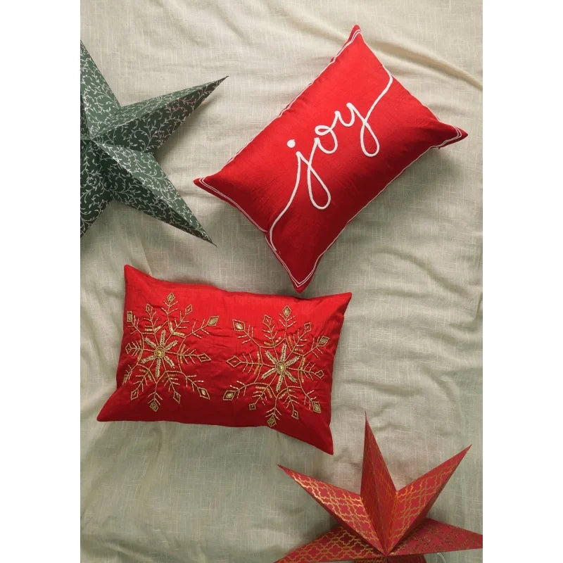 100% Polyester Lumber Pillow with Embroidery Work – Soft & Stylish Accent-24X16
