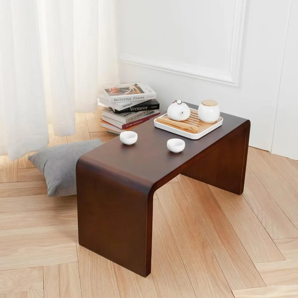 Solid Wood End Table For Couch C Shaped Mini Sofa Side Table For Small Narrow Spaces Wooden Nightstand For Living Room Bedroom