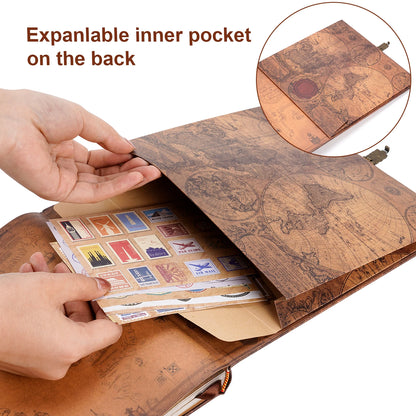 180 Page DIY Travel Photo Album Our Adventure Book Leather Retro Creative Anniversary Photo Album Wedding Guest Book Memory Gift
