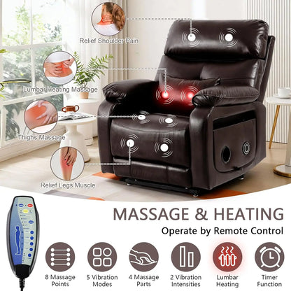 Dual Motor Power Lift Recliner Chair for Adult & Elderly, Infinite Position Lay Flat Lift Chair with Heat &, Customized