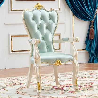 European Solid Wood Dining Chair Princess Lazy Throne Luxury Lounge Chair Fashion Butterfly Ergonomic Muebles Entrance Furniture