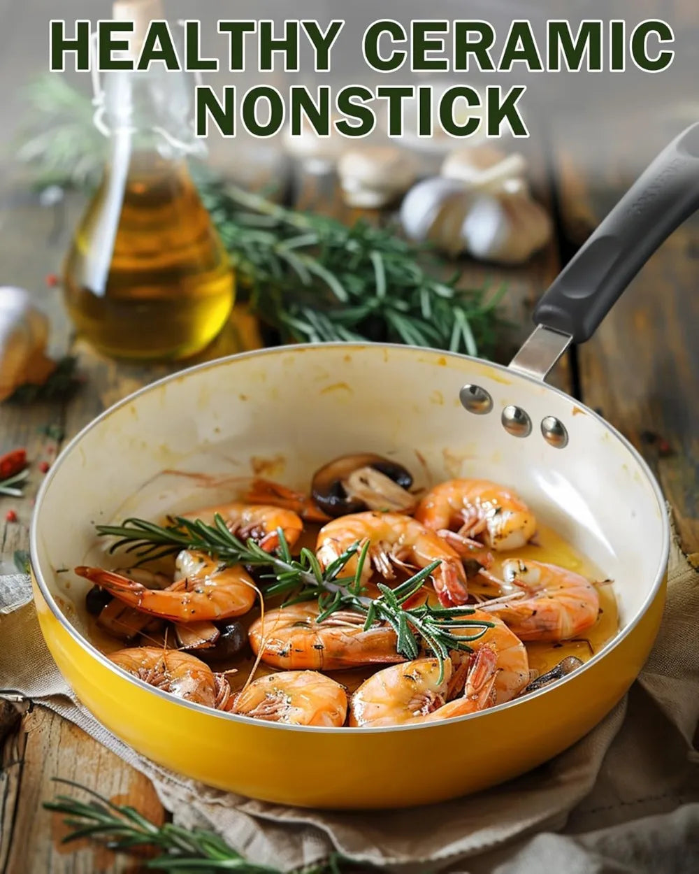 Home Pots and Pans Set Nonstick, 10-Piece Ceramic Kitchen Cookware Sets, Nonstick Cooking Set with Saucepans, Frying Pans