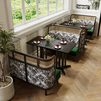 Table and Chair Combination French Retro Booth Sofa Chair Combination Western Restaurant Dining Table and Chair