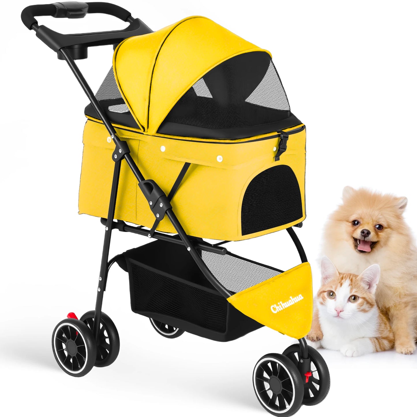 3 in 1 Pet Stroller with Removable Carrier Folding Stroller for Small/Medium Dogs and Cats Waterproof All-Terrain