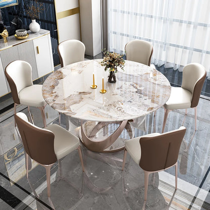 Luxury Round Dining Table Chairs Hallway Console Marble Dining Table Designer Lounge Restaurant Mesas De Comedor Home Furniture