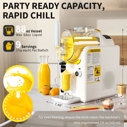 Ice Cream Machine Frozen Drink Maker, Slushie Machine for Home - Slushy Machine Maker No Ice Needed Self Cleaning, 5 Preset for Soft Serve Ice Cream, Slushie, Margarita, Frappés, Milkshake
