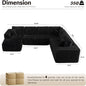 U Shaped Sofa Boneless Couch with Chaise 135" Cloud Modular Sectional Couch for Living Room Big Comfy Couches Set  furniture