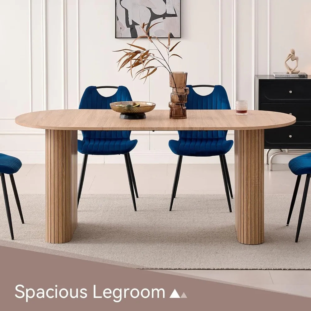 70.8" Oval Dining Table for 4 6 Person, Modern Farmhouse Modern Dinner Table  Reception Room (Only Table),