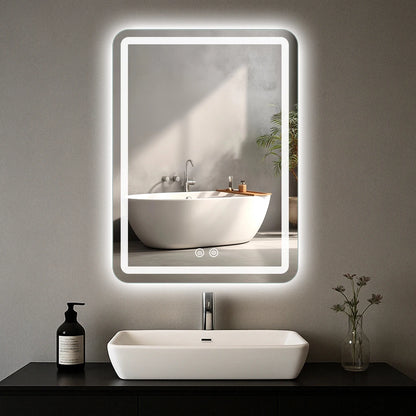 20x28 inch LED Bathroom Mirror Vanity Mirrors with Backlit Lights Fogless Makeup Mirror Wall Mounted