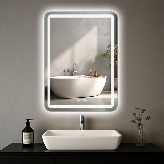 20x28 inch LED Bathroom Mirror Vanity Mirrors with Backlit Lights Fogless Makeup Mirror Wall Mounted