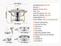 4 Pack Chafing Dish Buffet Set Stainless Steel Chafer w/4 Full Size Pan Round Catering Warmer Server for Party Banquets