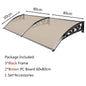 Door Window Awning Big Size PC Board Cover Outdoor Patio Canopy Sun Shelter Window Eaves Rain Cover Awning Aluminum Pergola