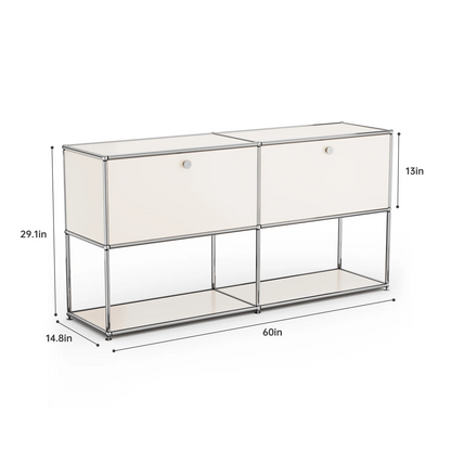 Modern Storage Cabinet Versatile Free-Standing Organizer for Living Room Bedroom and Home Office Bookshelf