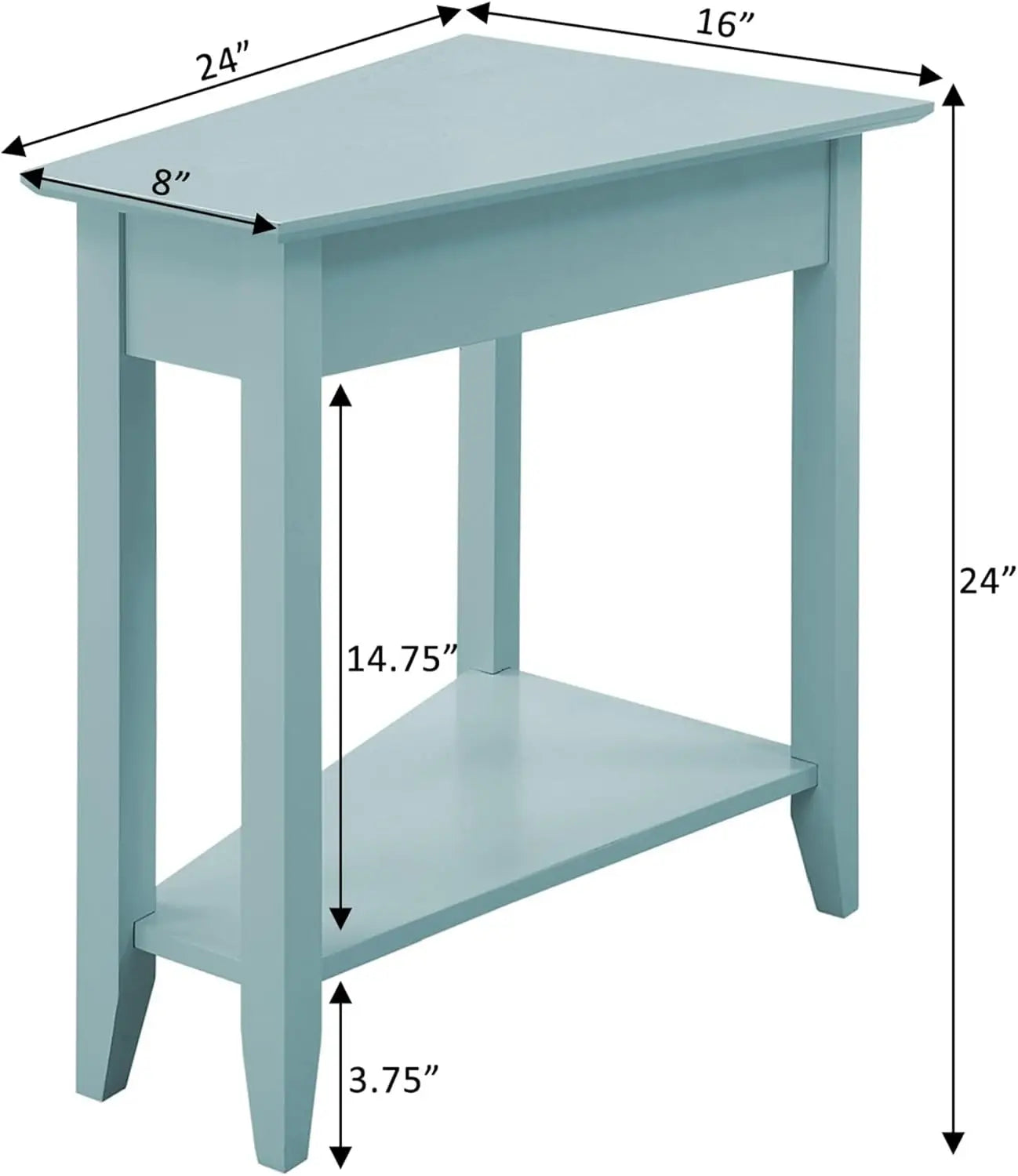 American Heritage Wedge End Table  24L   16W   24H