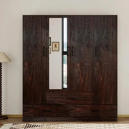 Wooden Armoire Wardrobe Closet：Large Wardrobe Closet with 4 Doors, 3 Drawers for Tall Cabinet, Wardrobe Cabinet for Bedroom with