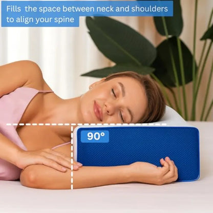 Cube Pillow for Side Sleepers Adjustable Height 4 5" Cooling Memory Foam Cervical Pillow for Neck and Shoulder Pain Relief Rect