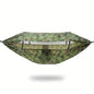 Double Hammock Outdoor Anti-Rollover with Mosquito Net Portable Nylon Camping Swing Bed & Sun Shelter for Backyard/Beach/Travel
