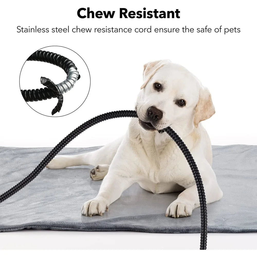 Pet Heating Pad Electric Dog Cat Bed Timer Chew Resistant Heating Mat Indoor Auto Shut Off 6 Temperature Settings 16x28 Inches