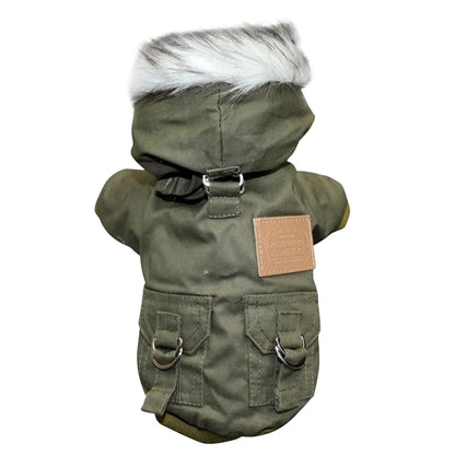 Pet Dog Jacket With Harness Winter Heavy Hiking Coat Dog Warm Hoodie Vest Windproof Outdoor Jacket For Small Medium Large Dog