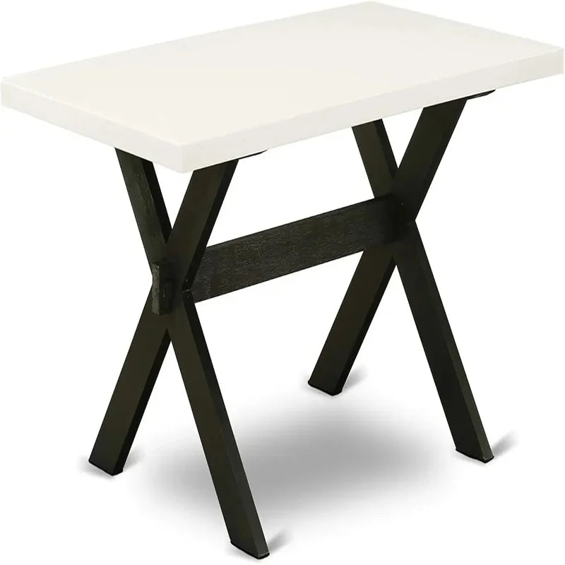7-Piece Dining Set - Rectangular Dining Table with 6 Stylish Parson Chairs Featuring Linen Fabric Seats and Backs
