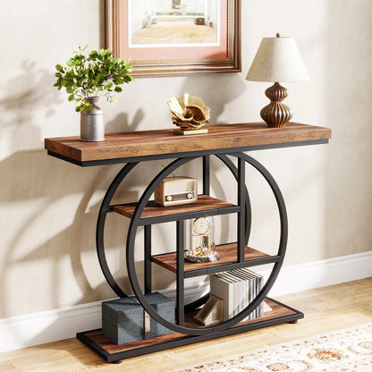 Console Table, 4-Tier Entryway Table, 41.3-Inch Industrial Sofa Table for Living Room, Foyer Hallway
