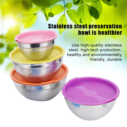 Food Storage Container /set Stainless Steel Mixing Bowl Food Storage Preservation Box with Lids