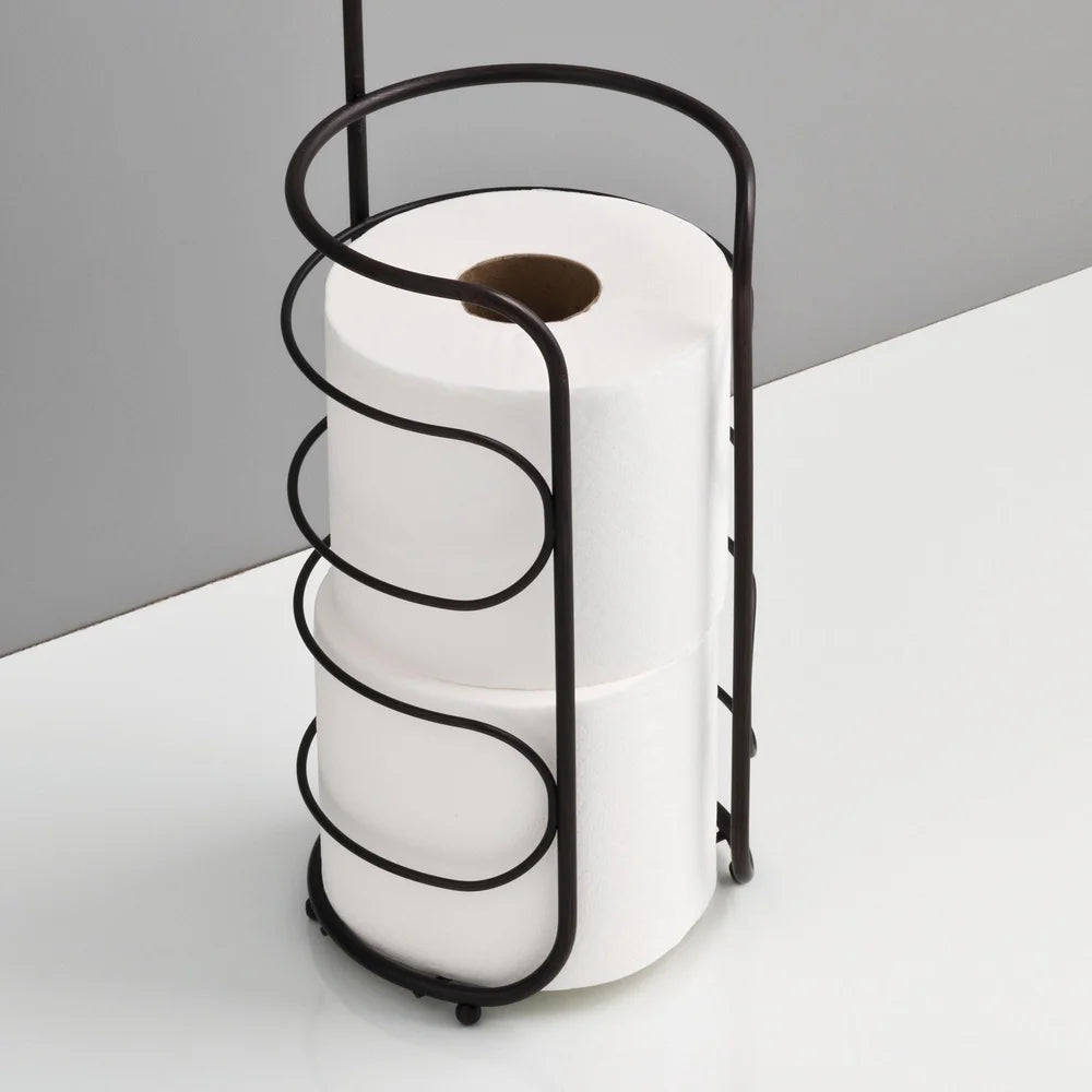 Freestanding Steel Toilet Paper Holder with Storage