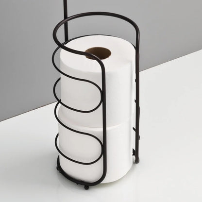 Freestanding Steel Toilet Paper Holder with Storage