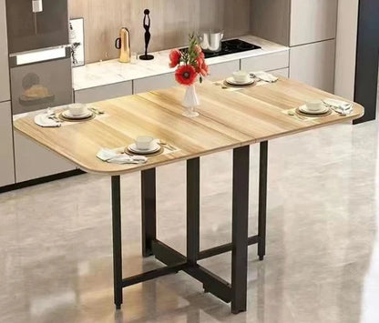Foldable Rectangular Dining Table 100/120/140 Cm for Small Space Home And Restaurant Furniture Compact Meal Folding Table