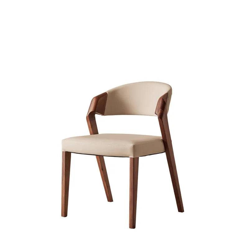 Nordic High-end Light Luxury Ash Wood Dining Chair Wabi-sabi Style Chair Designer Structure Armchair Restaurant Backrest Chair