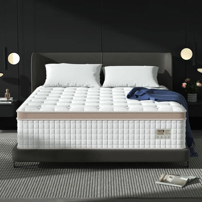 14'' Full/King/Queen Size Mattress, Luxury Hybrid Mattress, Gel Memory Foam & Pocket Springs, Manufactured in USA