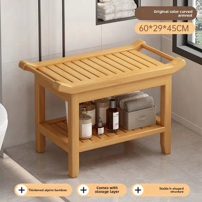 Bathroom stool, bath stool, Nanzhu bath stool, non-slip and waterproof, shoe change stool
