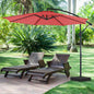 10FT Outdoor Patio Umbrella Hanging Cantilever with Easy Tilt Adjustment UV Protection 8 Sturdy Ribs for Backyard Garden