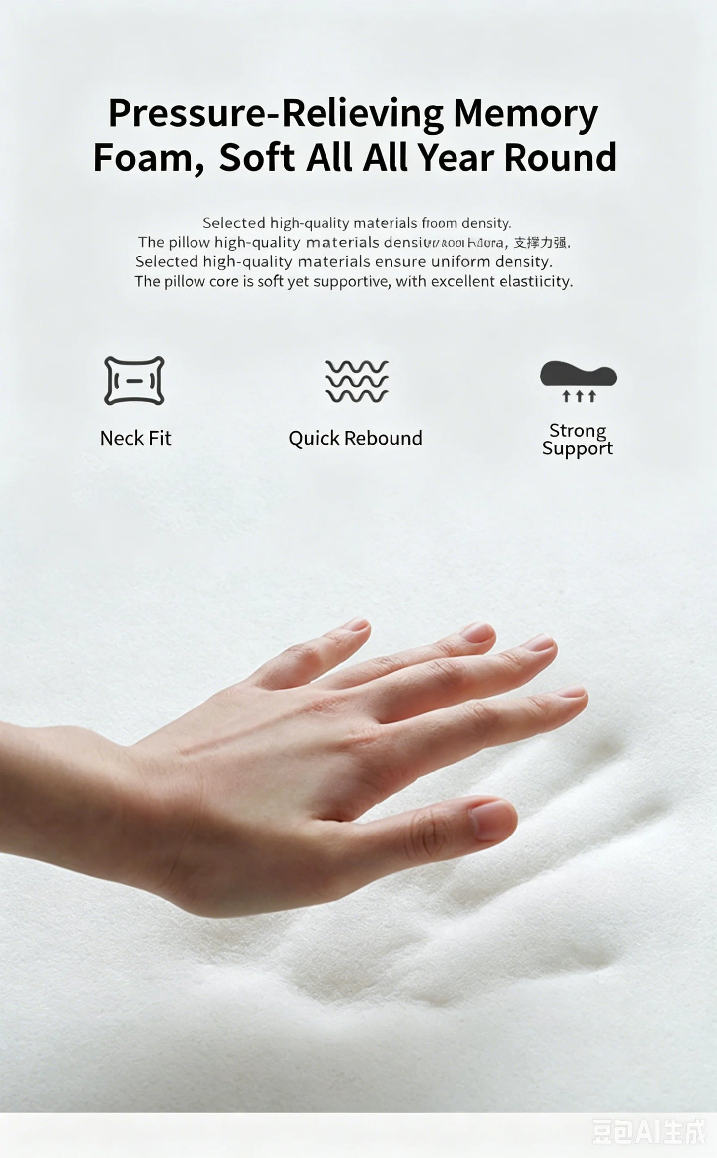 Cooling Gel Memory Foam Contour Pillow, Wave Cervical Support Orthopedic Bed Pillow for Neck Pain, Summer Breathable Sleeping Pi