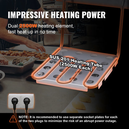 12L Electric Deep Fryer w/Dual Removable Tanks Commercial Countertop  Fryer for Chicken French Fries Frying Chips