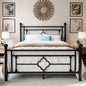 HOOMIC 14 Inch Metal Platform Bed Frame, Vintage Victorian Style, Wrought Iron Headboard and Footboard
