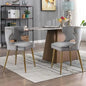 Grey Velvet Dining Chairs with Gold Legs Upholstered Dining Room Chairs Set of 2 Mid Century Modern Accent Chairs with Back Nail