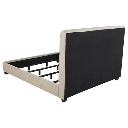 Copper Oatmeal Upholstered Eastern King Bed Frame