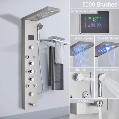Bathroom Shower Panel LED Rainfall/Waterfall Shower Head