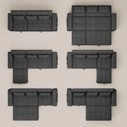 87" Convertible Sofa Bed – Space-Saving Sleeper with Pull-Out Design, Adjustable Backrest, Wide Armrests with Storage
