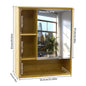Bathroom Cabinet with Mirror Wall Bamboo Medicine Storage Shelves
