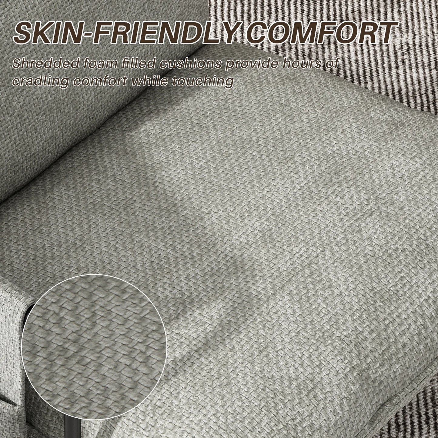 Sling Accent Chair Set of 2, Metal Framed Armchair with Removable Storage Bag, Upholstered Living Room Chairs