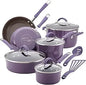 Cucina Nonstick Cookware Pots and Pans Set, 12 Piece, Lavender Purple, Cookware Sets