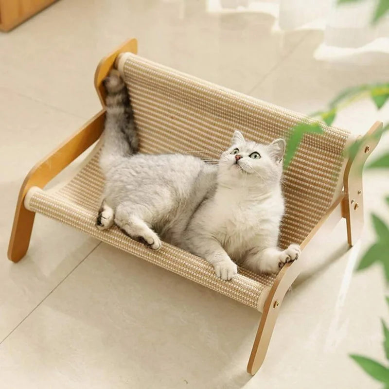 Cat Hammock Sofa - Durable Lint-Free Large Cat Scratching Post | 2-In-1 Rest And Scratch Pet Furniture, Suitable For All Seasons