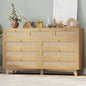9 Drawer Modern Wooden/ Rattan Dresser for Bedroom