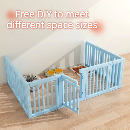 DIY Puppy Playpen Adjustable Plastic Dog Play Fence Safety Door Indoor Dogs Fences Portable Small Medium Dogs Pet Cage Enclosure