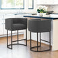 Counter Height Bar Stools Set of 2, Modern Barrel Counter Stools with Backrest and Arms