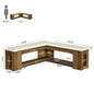 L Shaped Corner Bench, 47.24 Farmhouse Breakfast Nook Bench with Removable Seat Cushion, Corner Bench for Kitchen, Dining Room,